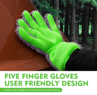 Gants de nettoyage intérieur et extérieur pour voiture, kits d'éponges de lavage en chenille pour le nettoyage des endroits difficiles des roues