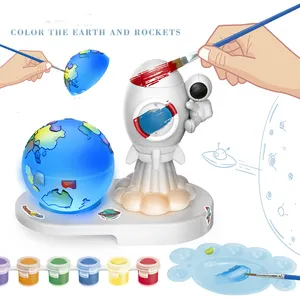 Haste DIY pintura desenho globo de indução sem fio espaço foguete lâmpada brinquedo para crianças