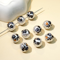 Perles de perles artificielles peintes à la main pour Halloween, kit de fabrication de bijoux DIY, couleur personnalisée, vente en gros OEM, perles en vrac