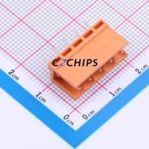 JL396V-39605O01 Plug-in Terminal Block Through hole,P=3.96mm Connector Board-to-Board / Socket - Open 1x5P 3.96mm Orange - Product Image 1
