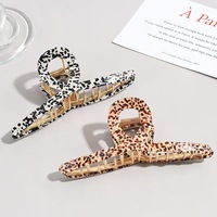Grandes pinces à cheveux en métal coréennes-japonaises, imprimé léopard, accessoires pour cheveux pour l'été, accessoires pour cheveux en métal élégants