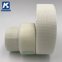 Pita Bahan Dinding Jaring Fiberglass Perekat Sendiri Berkualitas Tinggi Bebas Alkali 45g/m2 C-Glass untuk Retak Drywall 20-300M