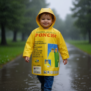 Poncho per Bambini MNJ 48x72 in Vinile Impermeabile Taglia Unica - Product Image 2