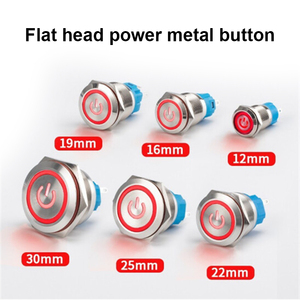 Nút Bấm Nhỏ Chống Nước Bouton Poussoir Loại Ngắn Thiết Lập Lại Với Đèn Twister Nút Khởi Động Lại Đầu Phẳng Cao Công Tắc Nhấn - Product Image 2