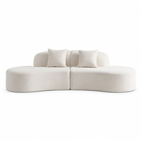 Canapé moderne blanc pour salon - Modèle FB-2804 au design en arc pour invités