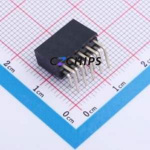 PM254-2-05-W-8.5 Pin Socket Bent Lead Through Hole,P=2.54mm Connector 2x5P 2.54mm 2.54mm Square Hole - Product Image 2