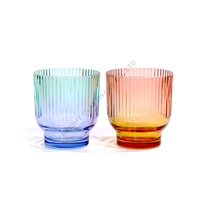 Bocaux à bougies en verre au design moderne et luxueux, vente en gros personnalisée, bocal à bougie en verre rond à dégradé de couleurs pour la décoration des fêtes