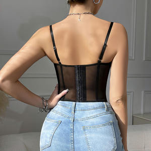 Kadınlar dantel büstiyer üst seksi tam örgü See Through spagetti kayışı ince Y2K dışarı gidiyor gece kulübü parti korse kadınlar iç<span class=keywords><strong>in</strong></span> Tops - Product Image 3