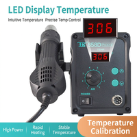 Station de dessoudage à air chaud numérique LED TK 858D Pro 500W, sécurisée ESD, station de retravaillage SMD 2-en-1 avec ventilateur sans balais et cœur en céramique