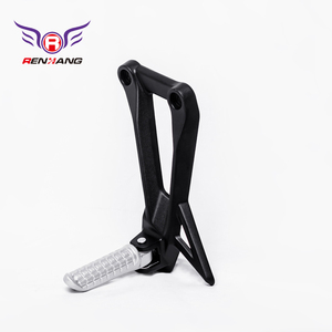 Repose-pieds de moto <span class=keywords><strong>Renhang</strong></span> Original Factory ADC12 en fonte moulée sous pression, noir mat + argent, pour système de carrosserie Italika 300/Vento Nitrox - Product Image 3