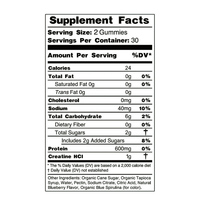 Gummies véganes de créatine monohydrate et L-carnitine pour adultes – Complément pré-entraînement beauté
