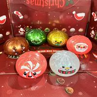 Boîte mystère de jouets anti-stress en TPR à rebond lent, motif boulettes de Noël, jouet sensoriel à presser