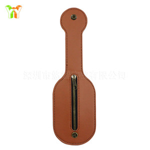 Cross-border Boston <b>coin</b> purse, outdoor self-defense leather paddle, pea pod leather zipper <b>bag</b>/<b>coin</b> pouch - Product Image 5