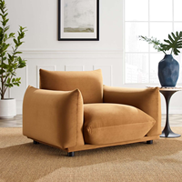 Fauteuil de salon moderne et contemporain en tissu rembourré, personnalisable, pour salon, chambre à coucher, salle à manger
