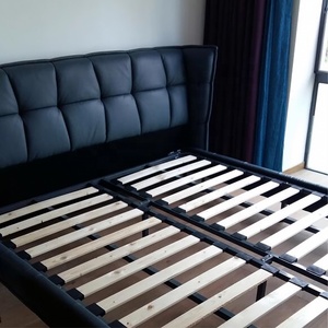 Mobilier de chambre à coucher moderne et léger en cuir de luxe cadre de lit d'hôtel lit King Size lit Queen Size - Product Image 5