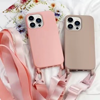 Coque antichoc en silicone mat avec cordon tour de cou pour iPhone 17 Pro Max 16 Pro 15 Plus – Offre Spéciale