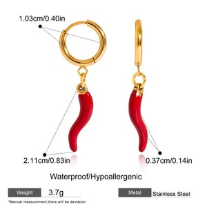 Boucles d'oreilles pour femmes personnalisées et personnalisables, style Instagram tendance et romantique, en acier inoxydable plaqué <span class=keywords><strong>or</strong></span> 18 carats, avec huile de gouttelettes - Product Image 6