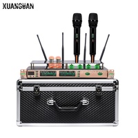 Système de microphone sans fil à 6 tubes R-09 |   Ensemble de deux micros |   Diversité d'antennes |   Portée de plus de 150 m |   Récepteur d'affichage 2U |   Boîtier en aluminium