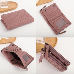 Portefeuille pliable pour femme en tissu PU, couleurs unies, avec fentes pour cartes, personnalisable avec logo, étui <span class=keywords><strong>porte</strong></span>-<span class=keywords><strong>monnaie</strong></span> - Product Image 6
