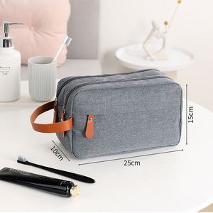 Lined Water Resistant Polyester Fashion Zipper Soft Handle Cosmetic Bag for <b>Men</b> for Makeup Travel - Product Image 2