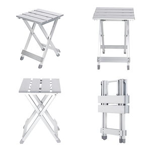 HOMFUL Extérieur Pliable Tabouret De Pêche Camping Meubles <span class=keywords><strong>Table</strong></span> et Chaise Ensemble avec 4 sièges et repose-pieds - Product Image 5
