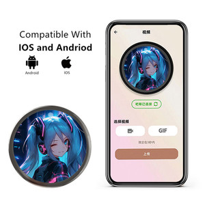 Traceur numérique magnétique intelligent à LED <span class=keywords><strong>pour</strong></span> <span class=keywords><strong>iPhone</strong></span> et Android, prend en charge l'affichage de photos, GIFs et vidéos, localisateur - Product Image 1