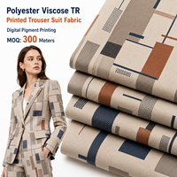 Tela para Trajes, Poliéster Viscosa TR Estampada Personalizada, Tejido para Trajes de Mujer, Conjunto de Blazer y Pantalones, Suministro al por Mayor de Fábrica