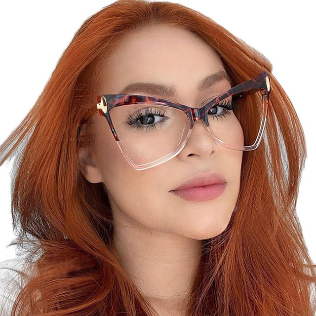 Butterfly-shaped Eyeglass Frames UV400 Non-Prescription Lenses European American Style Personalized Cat-Eye