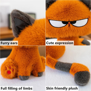 10 Inch <strong>Funny</strong> Expressions Furry Ears Long Tail <strong>Cat</strong> Plushie Cute Animal <strong>Gifts</strong> for All Ages Birthday <strong>Gifts</strong> Orange Plush <strong>Cat</strong> Toy - Product Image 3