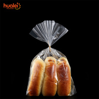 Sac en plastique transparent écologique de qualité alimentaire OPP à soufflet plat ouvert pour gâteaux, bonbons, biscuits, pain, personnalisable