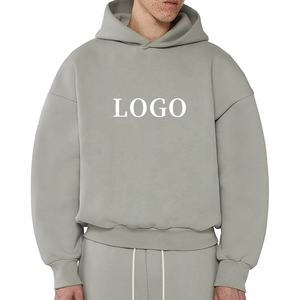 Sweat-shirt à capuche personnalisé de haute qualité, 500 g/m², style streetwear, en coton, unisexe, surdimensionné, uni, sans motif - Product Image 5