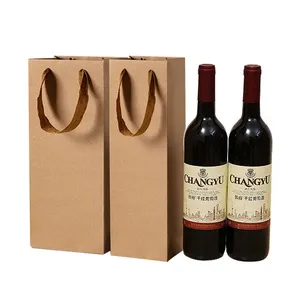 Sacchetto regalo portatile singolo e doppio per cantina sacchetto di carta per vino sacchetti per bottiglie di vino personalizzati