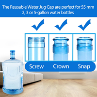 Bouchon de cruche d'eau en silicone réutilisable de 5 gallons couvercles de bouteille anti-déversement de 55mm bouchon de remplacement anti-éclaboussures pour visite en plein air logo personnalisé