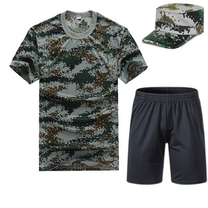 เสื้อยืดคอกลมลายพรางแขนสั้นสำหรับนักเรียนกลางแจ้งใช้ในฤดูร้อน - Product Image 3