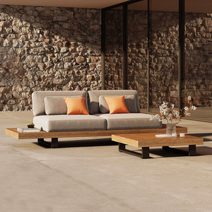 Outdoor Sofa Courtyard Designer High-end Waterproof Sunscreen Dew-up Villa Hotel Terrace Anticorrosive Wooden Furniture - Product Image 3