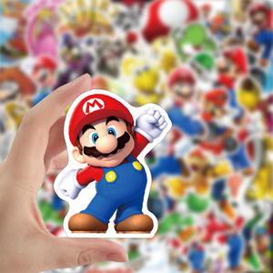 200 feuilles d'autocollants décoratifs en PVC mat verni à l'eau, motif <span class=keywords><strong>Mario</strong></span> Cartoon, pour carnet, coque de téléphone, trottinette, vente en gros - Product Image 2