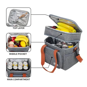 Yeni stil özel büyük kapasiteli piknik çantaları öğle yemeği için yalıtımlı soğutucu çanta öğle yemeği