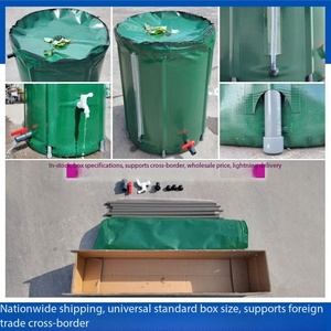 Baril <span class=keywords><strong>de</strong></span> récupération <span class=keywords><strong>d</strong></span>'eau <span class=keywords><strong>de</strong></span> pluie pliable <span class=keywords><strong>de</strong></span> 52 gallons en PVC avec robinet et grille supérieure <span class=keywords><strong>pour</strong></span> l'eau <span class=keywords><strong>de</strong></span> pluie des gouttières <span class=keywords><strong>pour</strong></span> jardin et pelouse - Product Image 5