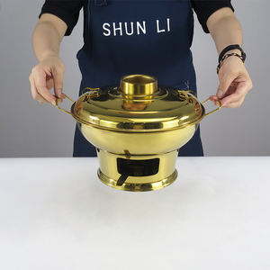 Cheminée thaïlandaise self service marmite vente chaude en acier inoxydable chauffe-alcool poêle doré petit <span class=keywords><strong>Shua</strong></span> <span class=keywords><strong>Shua</strong></span> Pot - Product Image 3