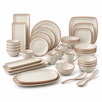 Service de table en mélamine au design marbré de luxe, assiettes et bols incassables, vaisselle pour restaurant