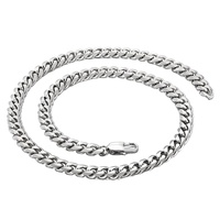 Chaîne de collier en acier inoxydable 5/7/8 mm avec fermoir mousqueton, chaîne en bambou unisexe, style verban, vente directe usine