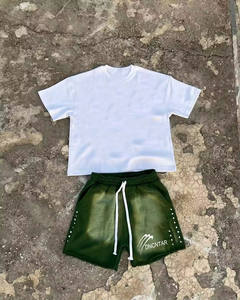 맞춤형 프렌치 테리 반바지 헤비급 코튼 스트리트웨어 빈티지 고민 태양 퇴색 산성 워시 모조 다이아몬드 남성용 반바지 - Product Image 3