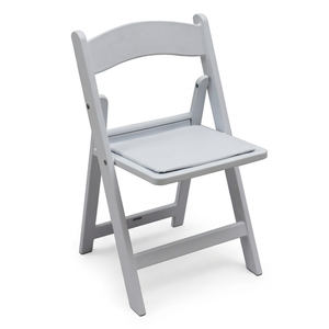 Chaise pliante en résine blanche de bonne qualité à prix de gros, imperméable et empilable, pour événements extérieurs, chambre à coucher, hôtel - Product Image 1