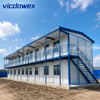 VICDOWEX Panneaux sandwich en acier préfabriqués modulaires contemporains de type K, épaissis, pour bureau de chantier et dortoir de travailleurs