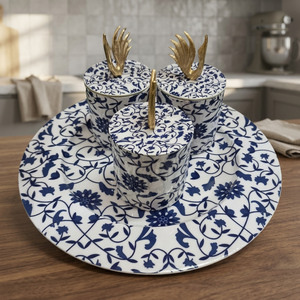 Juego de Recipientes de Almacenamiento Cilíndricos de Metal y Hierro de la Mejor Calidad, con 2 Tapas y Bandeja, para Aperitivos, Dulces, Frutos Secos, Vajilla Moderna y de Lujo - Product Image 2