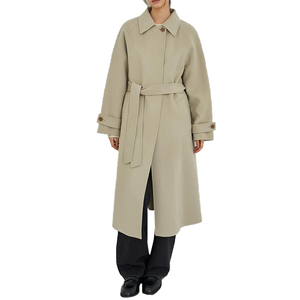 Wholesale <b>Mens</b> Maxi Raglan Sleeve Wool Blend <b>Coat</b> Lapel Collar Belted <b>Long</b> Trench Style Overcoat Elegant <b>Winter</b> Outerwear - Product Image 1