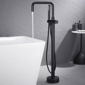 Freestanding Floor-<b>Mounted</b> Modern Single-Handle High-Flow Blackened Brass Bathtub Ceramic Core Hand Shower <b>Spray</b> HD-TF023 High-F - Product Image 1