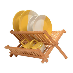 Scolapiatti <span class=keywords><strong>pieghevole</strong></span> stendino facile da pulire durevole pratico piatto cucina di casa regali a 2 livelli retrò - Product Image 3