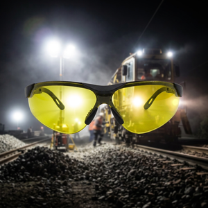 ANSI Z87.1 Safety <b>Glasses</b> Length Angle <b>Adjustable</b> Nylon Temple CE EN166 PC Lens PVC Nose Pad Eye Protection with Cord Hole - Product Image 1