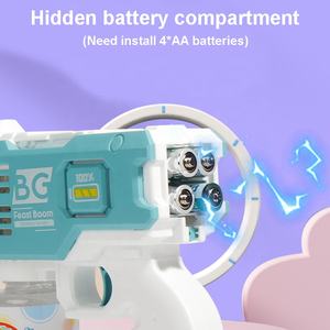 Pistola de <span class=keywords><strong>Burbujas</strong></span> Eléctrica de 12 Agujeros, Juguete para Niños, <span class=keywords><strong>Juego</strong></span> de Hacer <span class=keywords><strong>Burbujas</strong></span> al Aire Libre, Pistola de <span class=keywords><strong>Burbujas</strong></span> a Pilas con Luz de Colores - Product Image 5